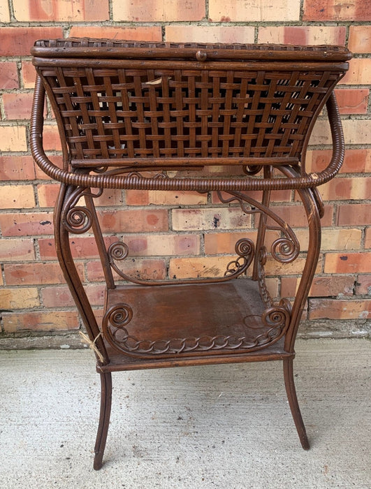 AS IS RATTAN SEWING BOX