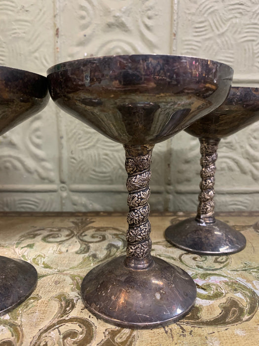 SET OF 4 SILVER PLATE GOBLETS