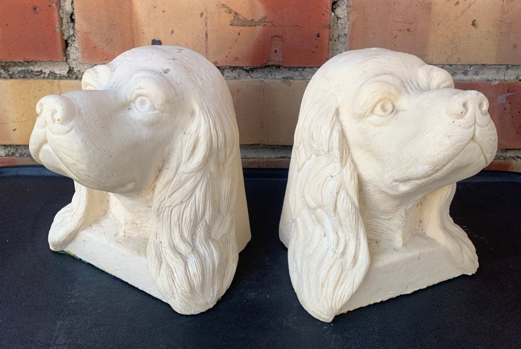 PAIR OF COMPOSITION SPANIEL BOOKENDS