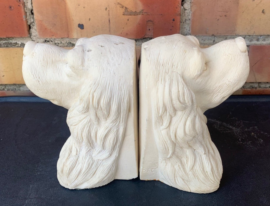 PAIR OF COMPOSITION SPANIEL BOOKENDS