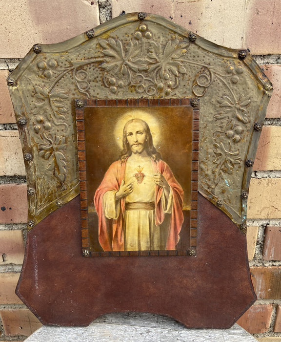 SMALL FRAMED ARTS AND CRAFTS JESUS PRINT