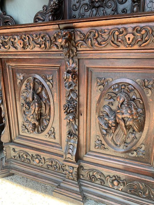 PAIR OF HIGHLY CARVED BLACK FOREST  SERVERS