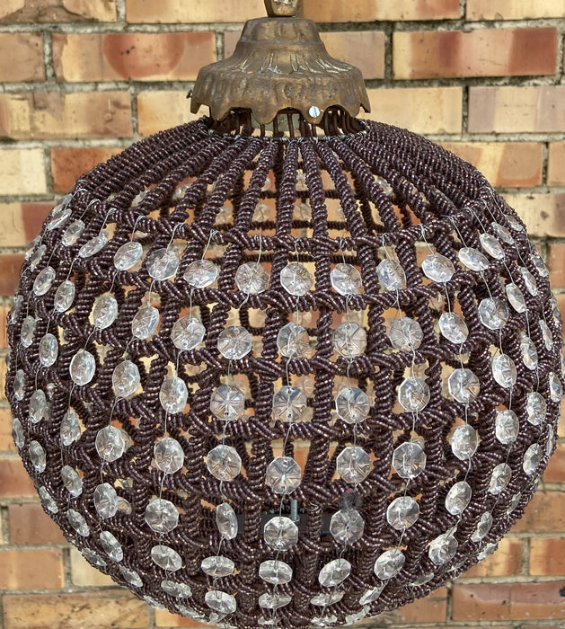 LAVENDER COLORED BEADED BALL LIGHT FIXTURE