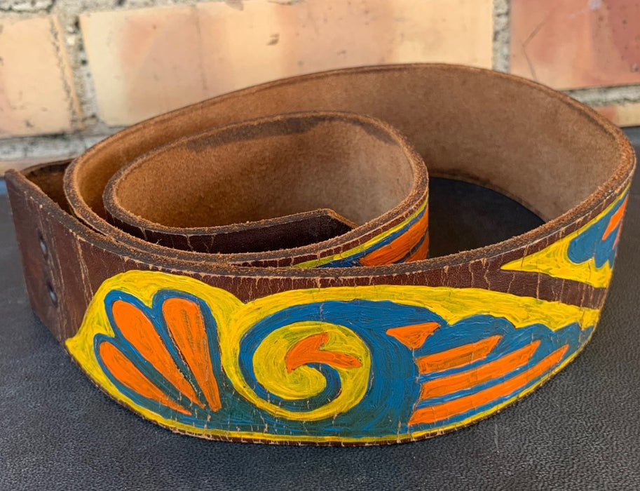 PAINTED LEATHER BELT - NO BUCKLE