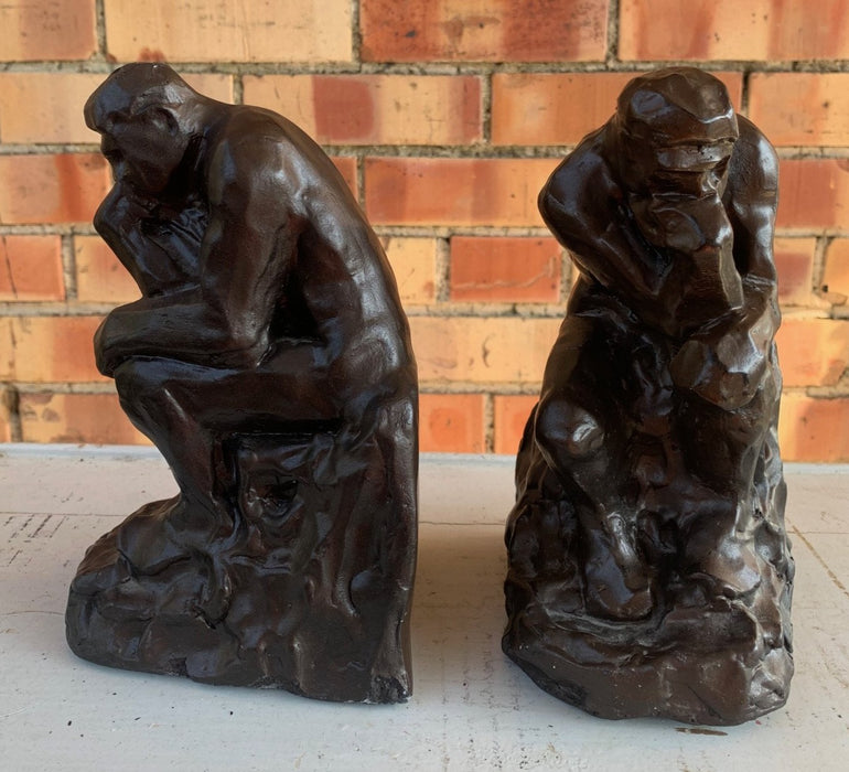 PAIR OF CERAMIC THINKER BOOKENDS