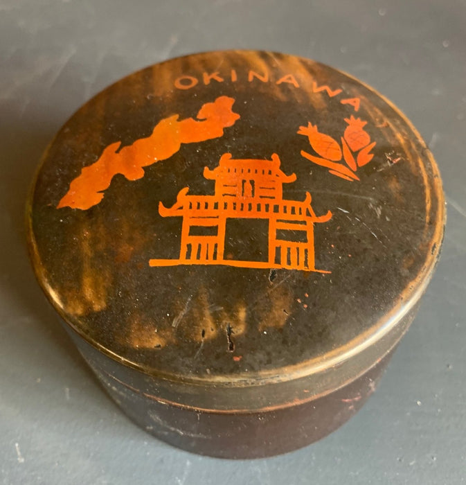 SET OF JAPANESE OKINAWA LACQUERED COASTERS IN BOX3.5"D X 2.25"