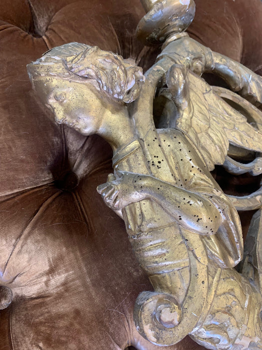 PAIR OF ANGEL CARVED CANDLE SCONCES