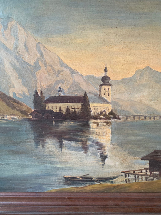 LANDSCAPE WITH TOWER OIL PAINTING ON CANVAS