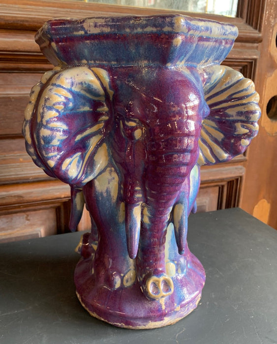 VINTAGE PURPLE ELEPHANT PLANT STAND - REPAIRED