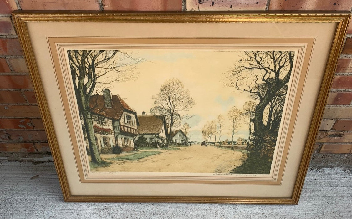 SIGNED PRINT OF ENGLISH STREET SCENE