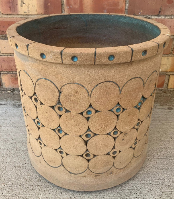 ISLA DEL SOL 1950'S PLANTER WITH TURQUOISE MIDCENTURY MODERN DETAIL