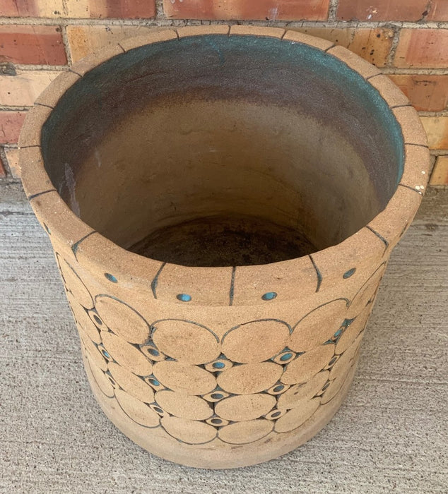 ISLA DEL SOL 1950'S PLANTER WITH TURQUOISE MIDCENTURY MODERN DETAIL