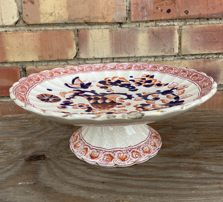 NAVY AND RUST COLORED INDIAN CAKE PLATE