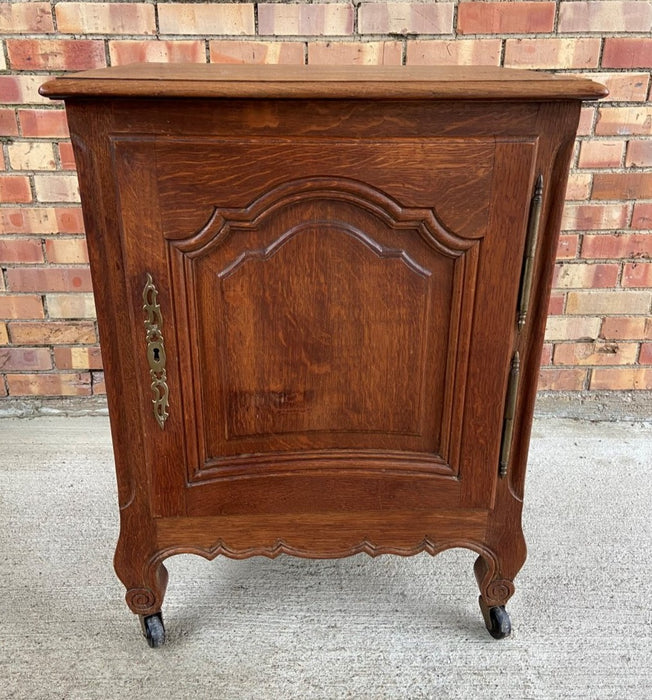 COUNTRY FRENCH OAK JAM CABINET ON WHEELS