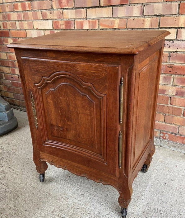 COUNTRY FRENCH OAK JAM CABINET ON WHEELS