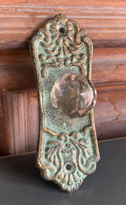 VERDIGRIS IRON AND CRYSTAL KNOB