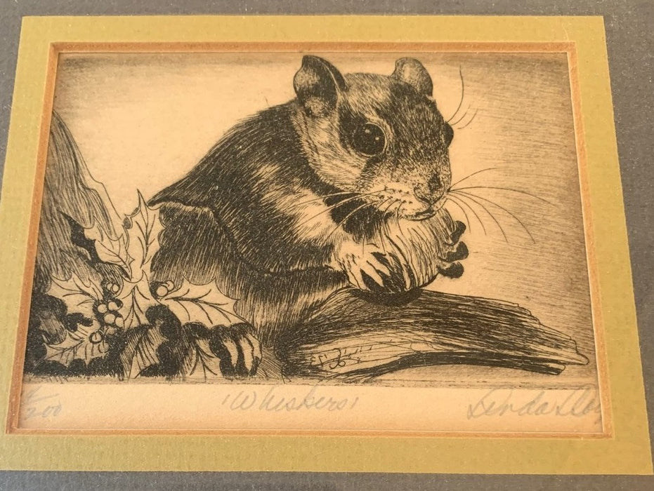 SMALL SIGNED AND NUMBERED PRINT OF SQUIRREL