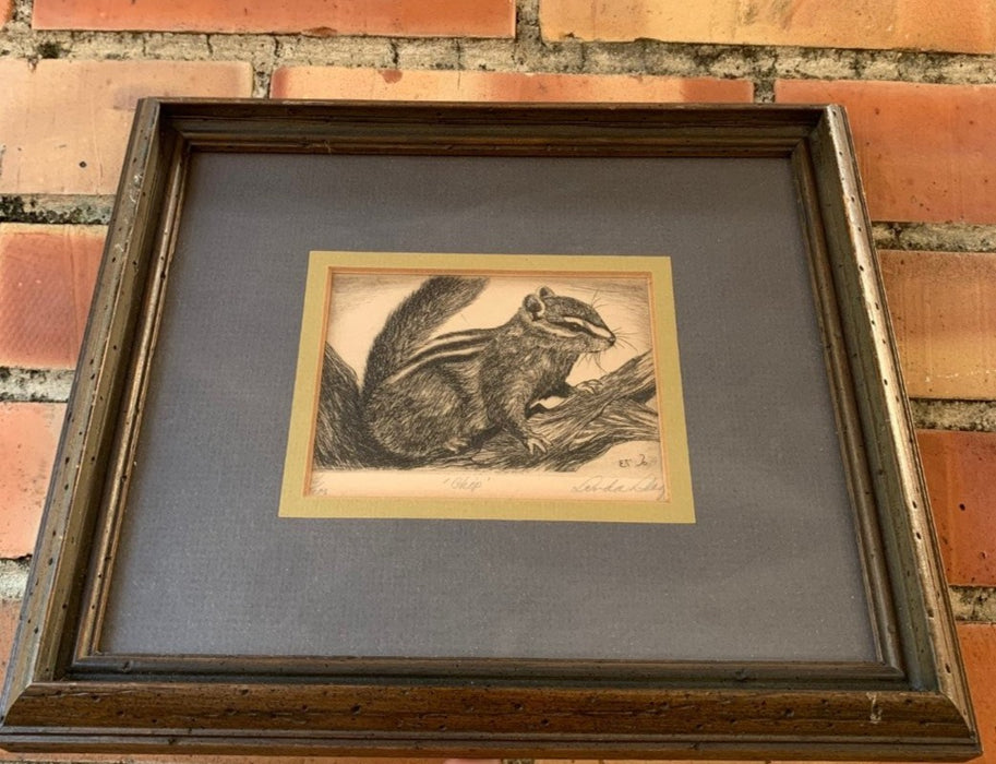 SMALL SIGNED AND NUMBERED PRINT OF CHIPMUNK