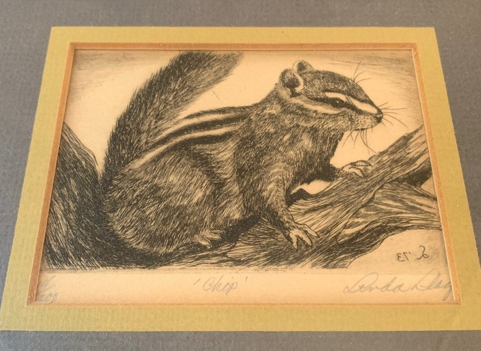 SMALL SIGNED AND NUMBERED PRINT OF CHIPMUNK