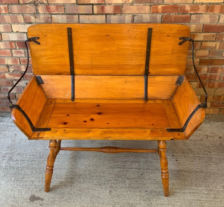 BENCH MADE FROM A SLEIGH SEAT