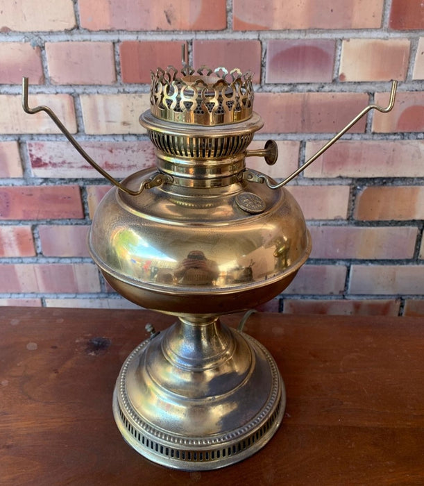 ELECTRIFIED BRASS OIL LAMP NO SHADE