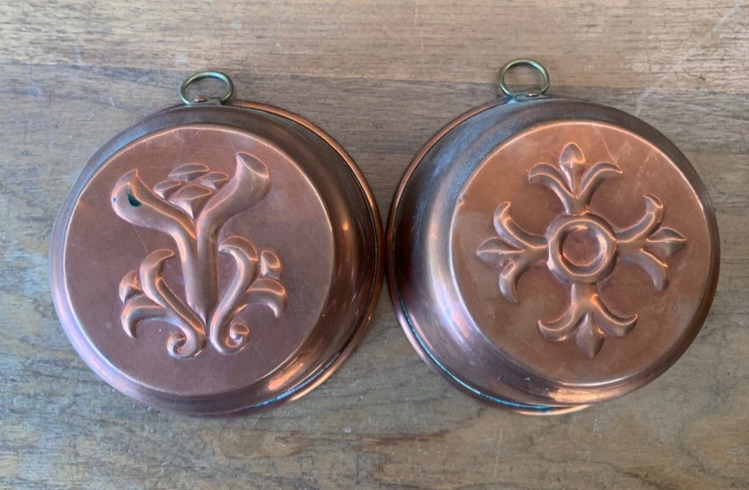 SMALL FRENCH DESIGN COPPER JELLY MOLDS