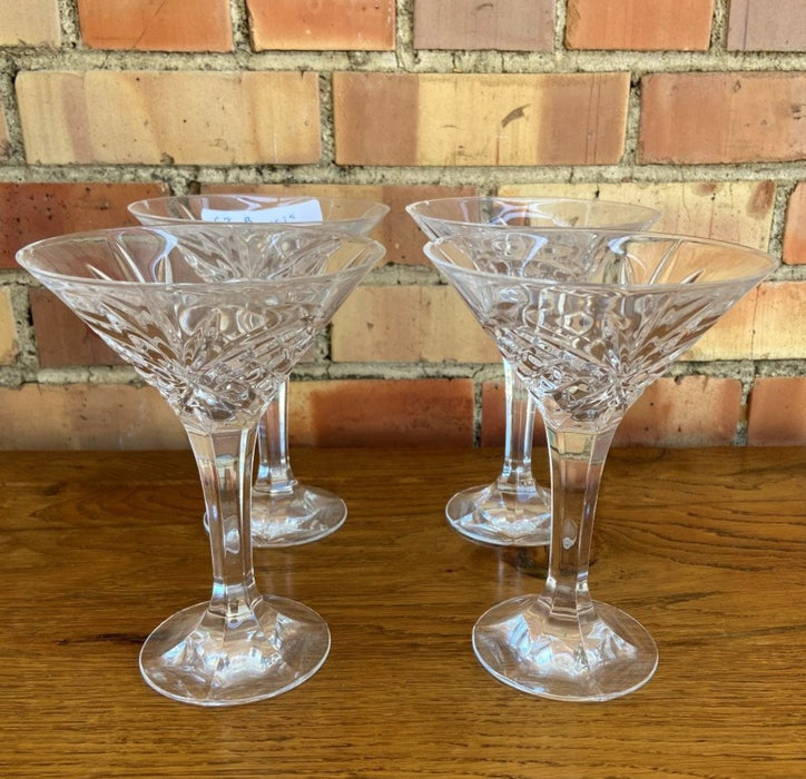 SET OF 6 MARTINI GLASSES - AS IS WITH CHIPS