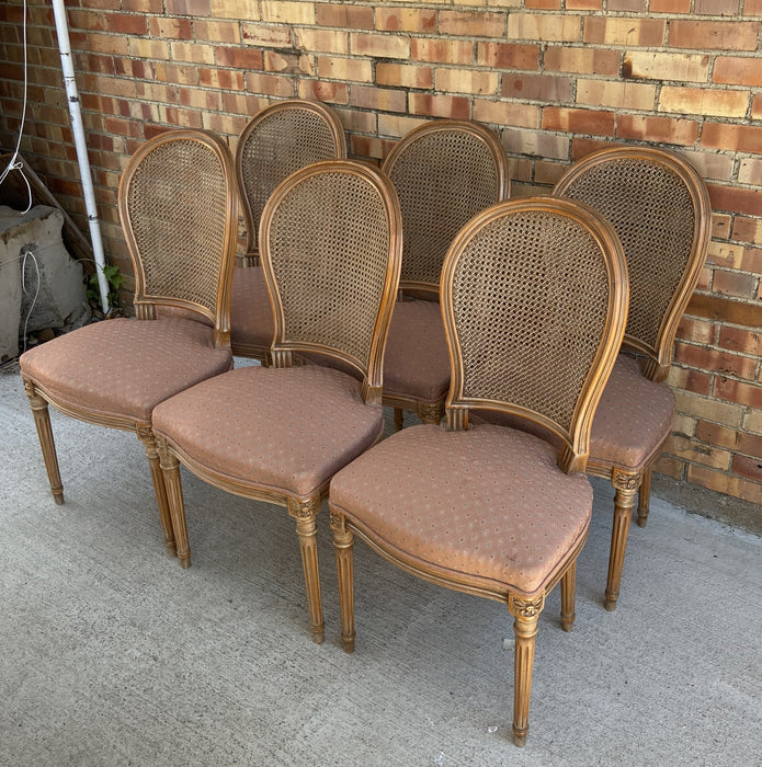 SET OF 6 CANED BEECH LOUIS XV CHAIRS