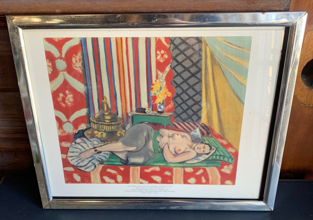 HENRI MATISSE "ODALISQUE IN GRAY TROUSERS" 1927 PRINT IN SILVER FRAME