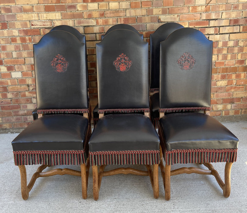 SET OF 6 BLACK SHEEP BONE OAK CHAIRS