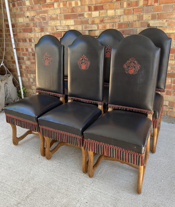 SET OF 6 BLACK SHEEP BONE OAK CHAIRS