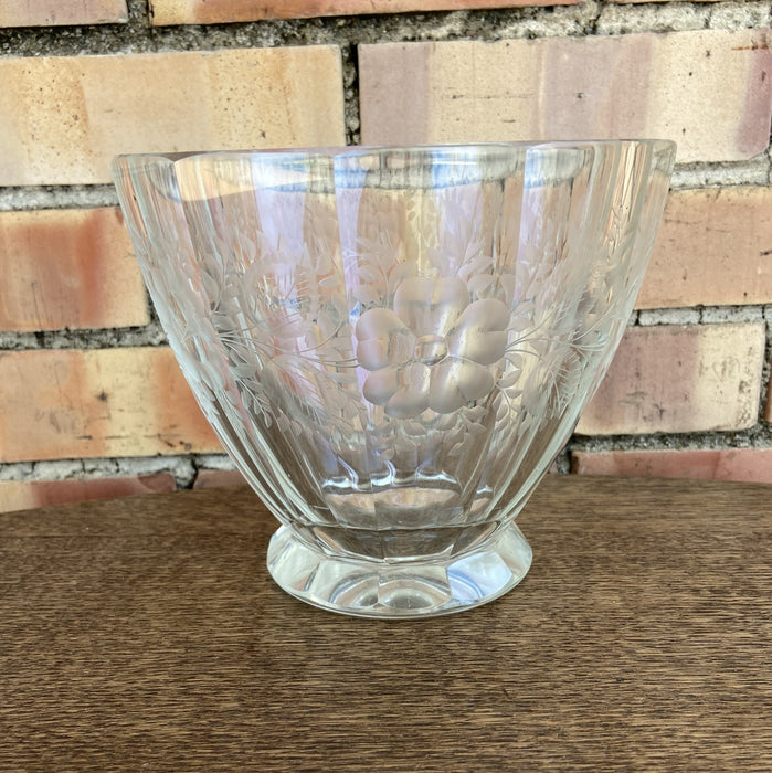LARGE WHEEL CUT FLORAL VASE