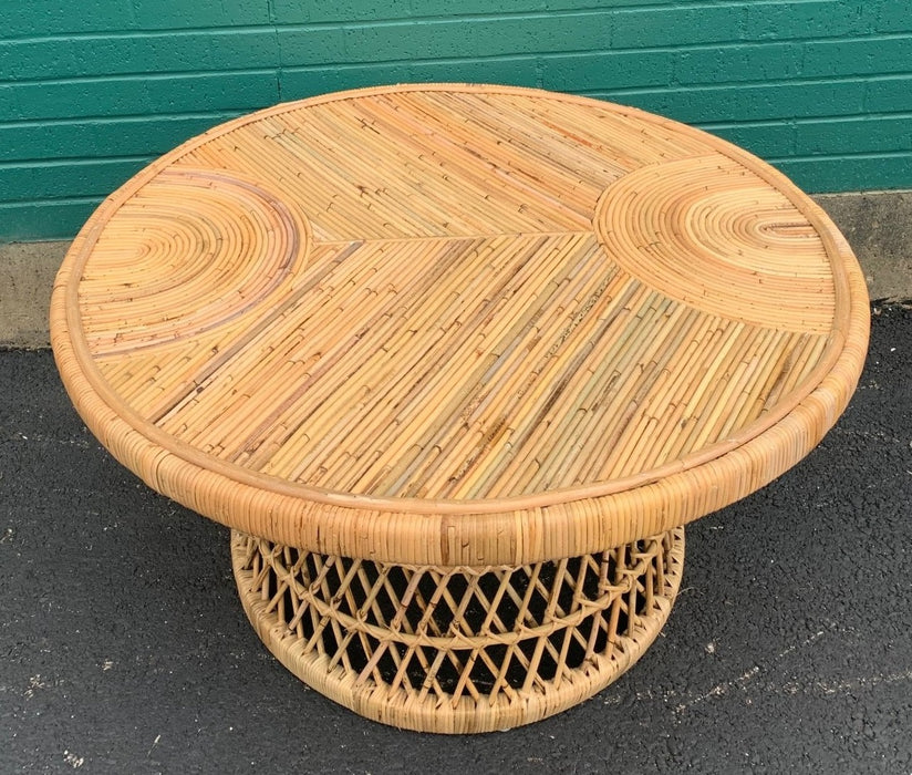 ROUND RATTAN OCCASIONAL TABLE
