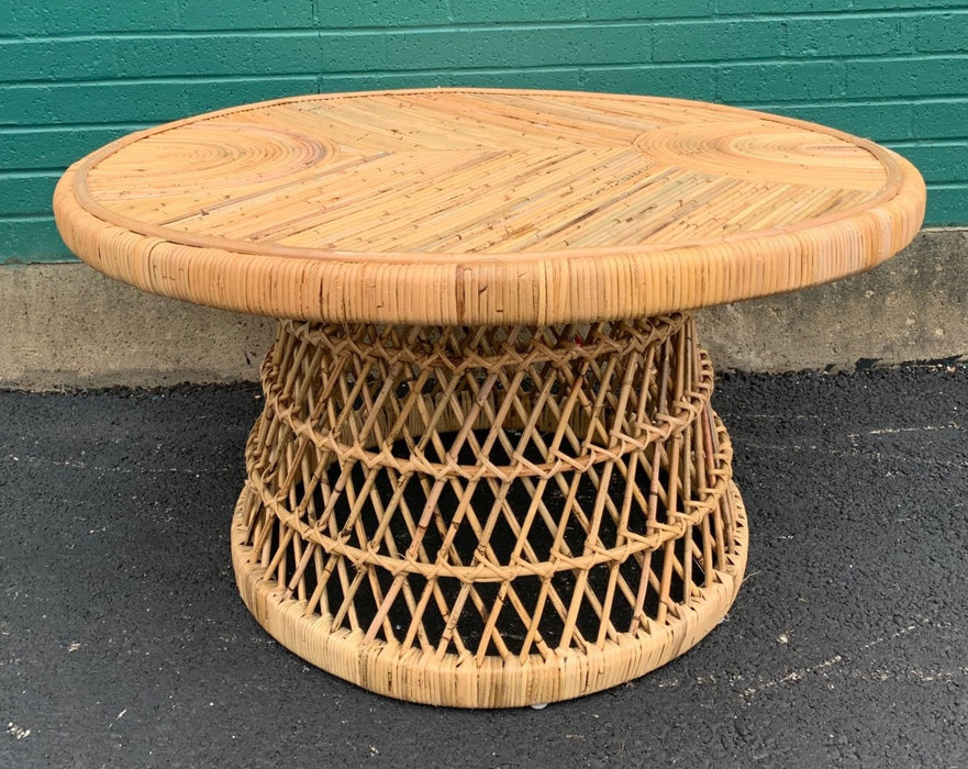 ROUND RATTAN OCCASIONAL TABLE