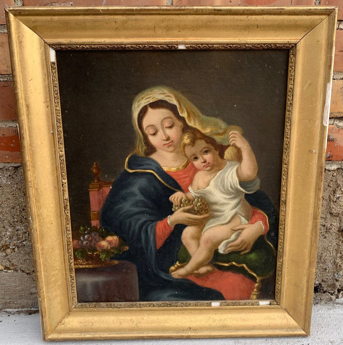 MADONNA AND CHILD PAINTING ON CANVAS