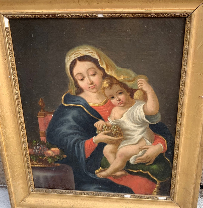 MADONNA AND CHILD PAINTING ON CANVAS