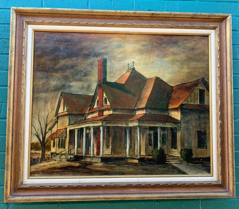OIL PAINTING OF OLD FARM HOUSE WITH GREAT COLORS