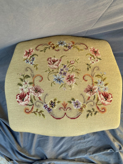 PAINTED LOUIS LOUIS XV NEEDLE POINT OTTOMAN
