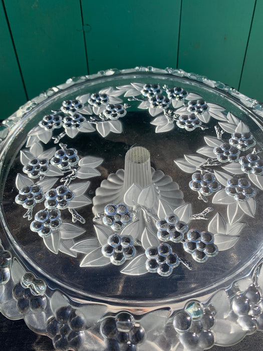 PRESSED GLASS CHRISTMAS CAKE PLATE