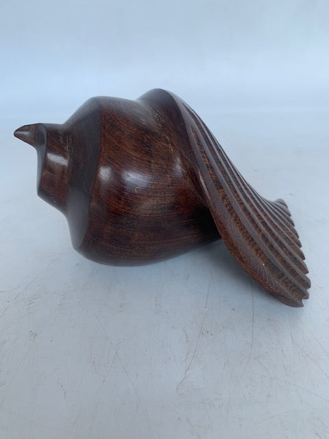 CARVED ROSEWOOD CONCH SHELL