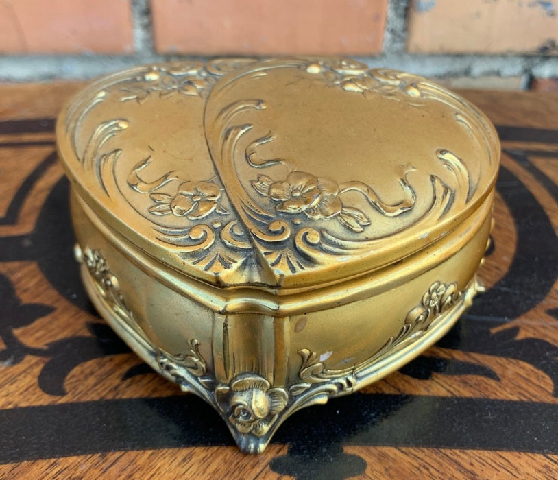 HEART SHAPED HEAVY BRASS BOX