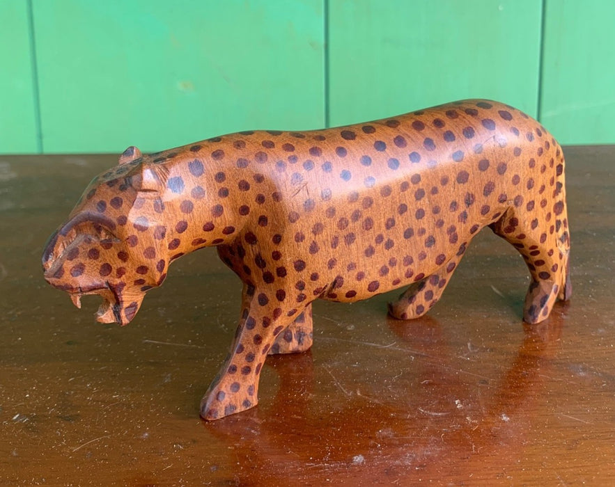 CARVED WOOD LEOPARD