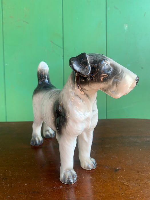 LARGE PORCELAIN TERRIER DOG FIGURE