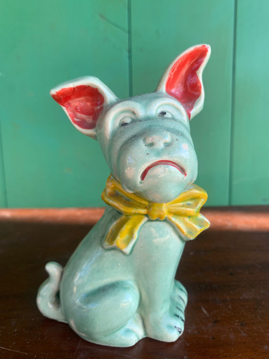 GREEN PORCELAIN JAPANESE DOG FIGURE