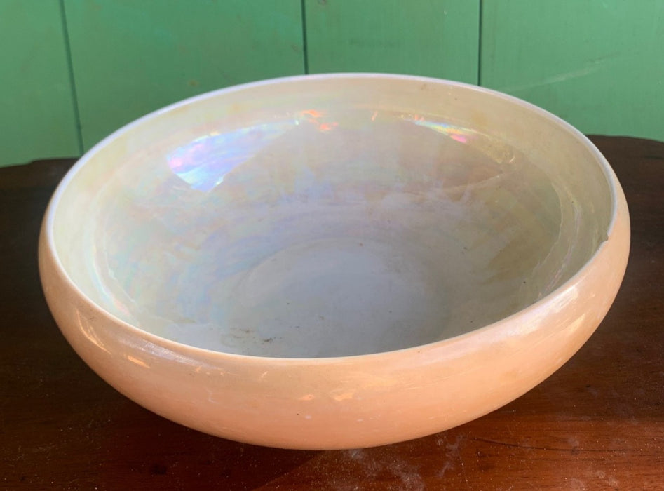 IRIDESCENT COMPOTE AS FOUND WITH POTTERY FRUIT