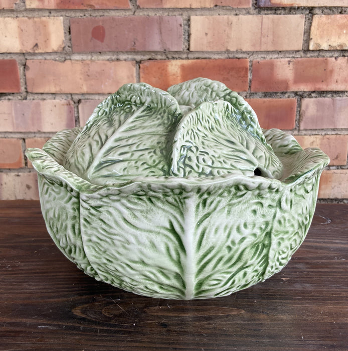 ITALIAN CABBAGE CERAMIC LIDDED CONTAINER