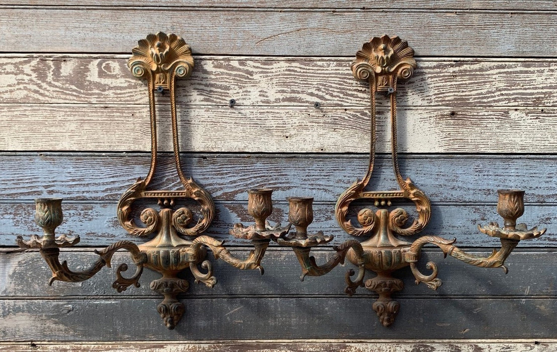 PAIR OF NOT OLD IRON CANDLE SCONCES