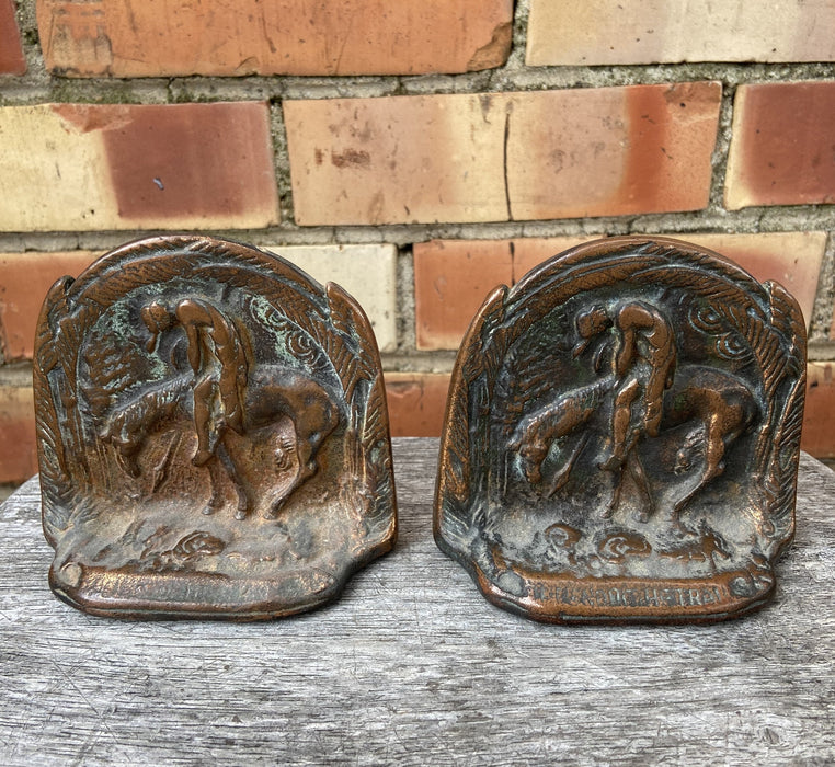 PAIR OF COPPER INDIAN BOOKENDS