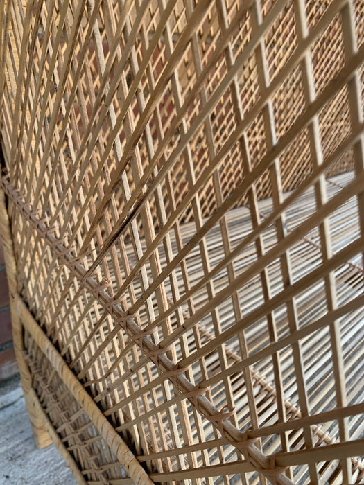 LOW WICKER RATTAN BOOKSHELF