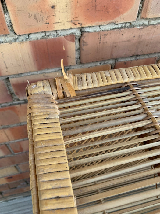 LOW WICKER RATTAN BOOKSHELF